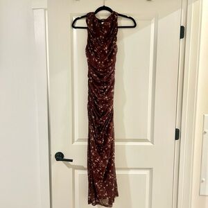 Boutique Burgundy Floral Dress